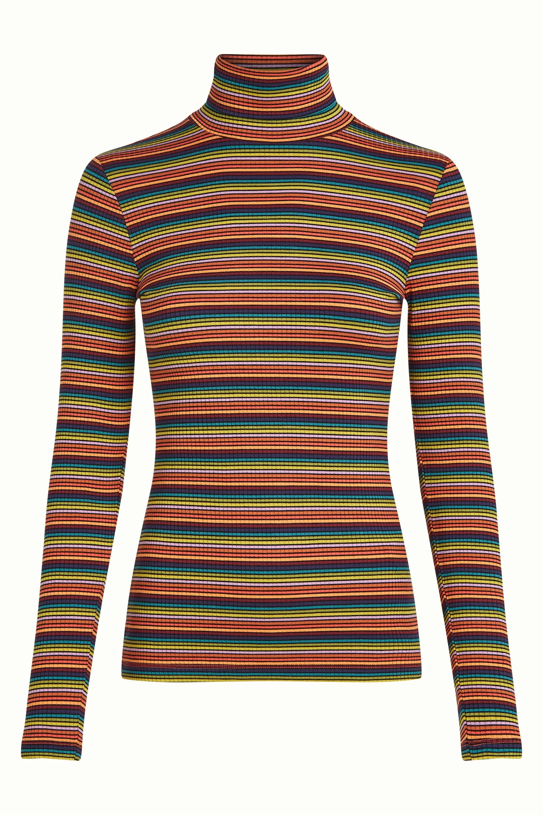 King Louie – Top a collo alto Lumi Stripe in viscosa naturale
