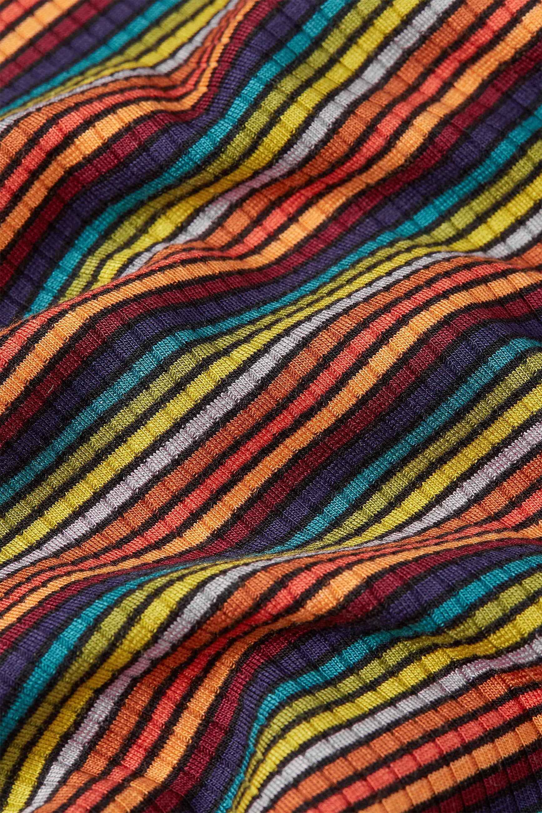 King Louie – Top a collo alto Lumi Stripe in viscosa naturale