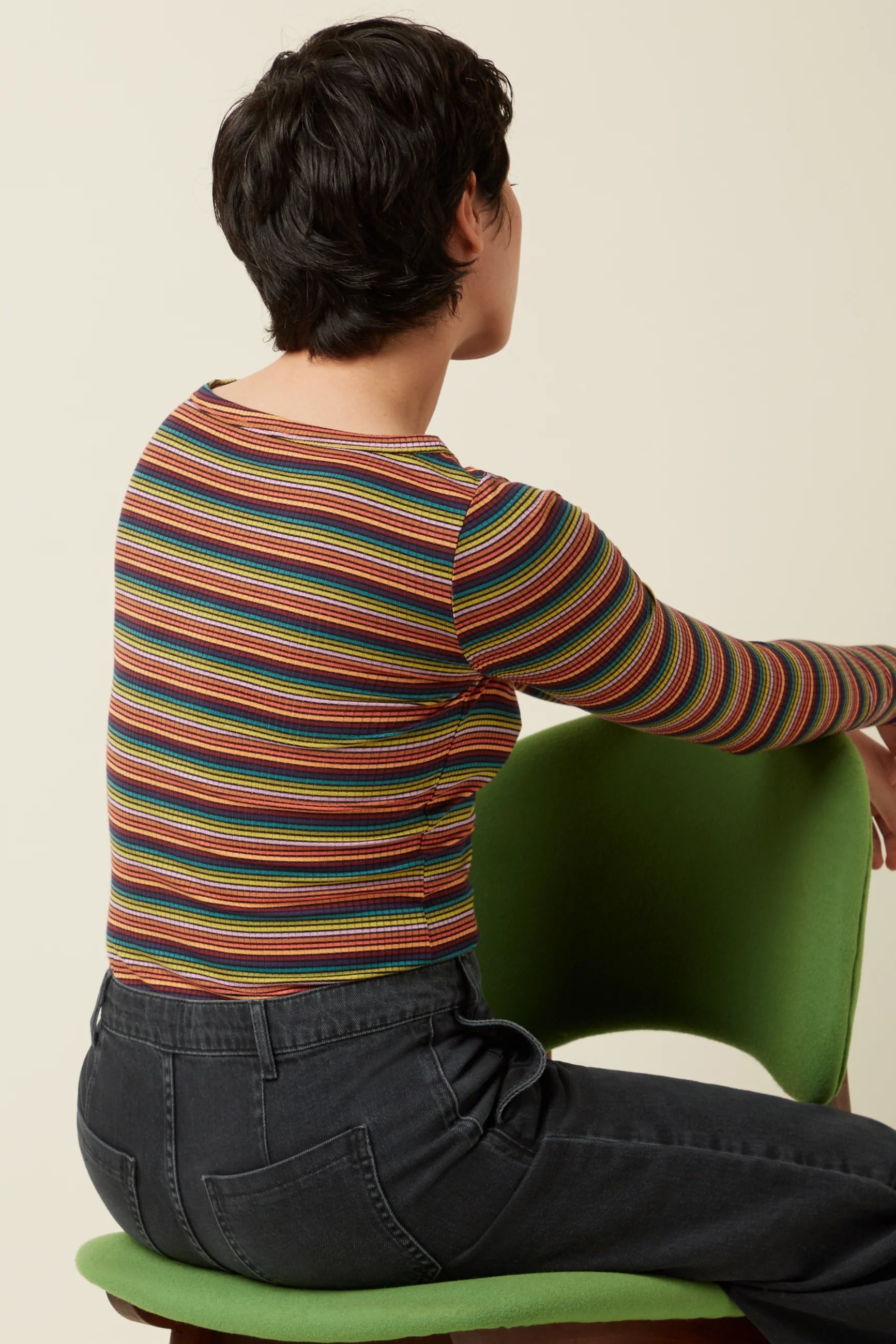 King Louie – Maglia Lumi a righe in viscosa naturale