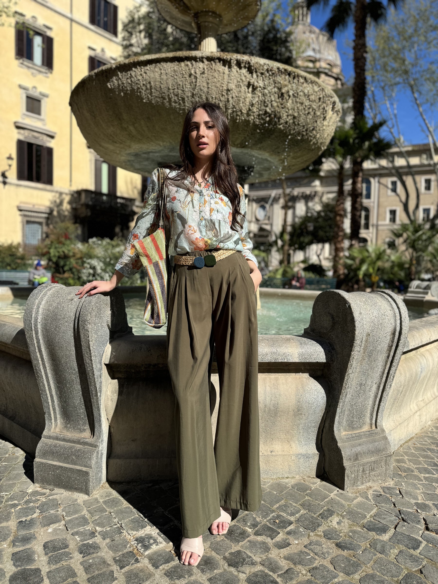 Pantalone Cipro in cupro con pinces di Sheare