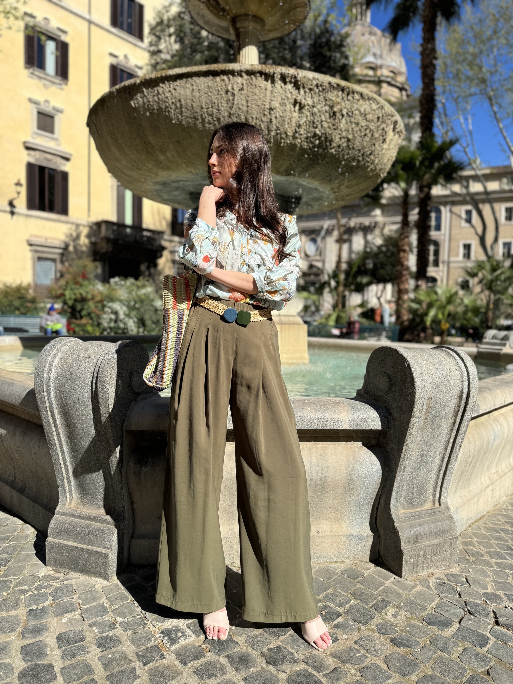 Pantalone Cipro in cupro con pinces di Sheare