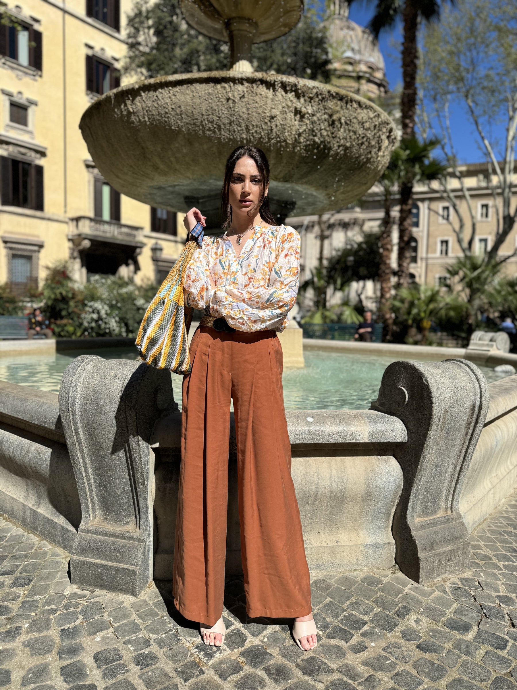 Pantalone Cipro in cupro con pinces di Sheare