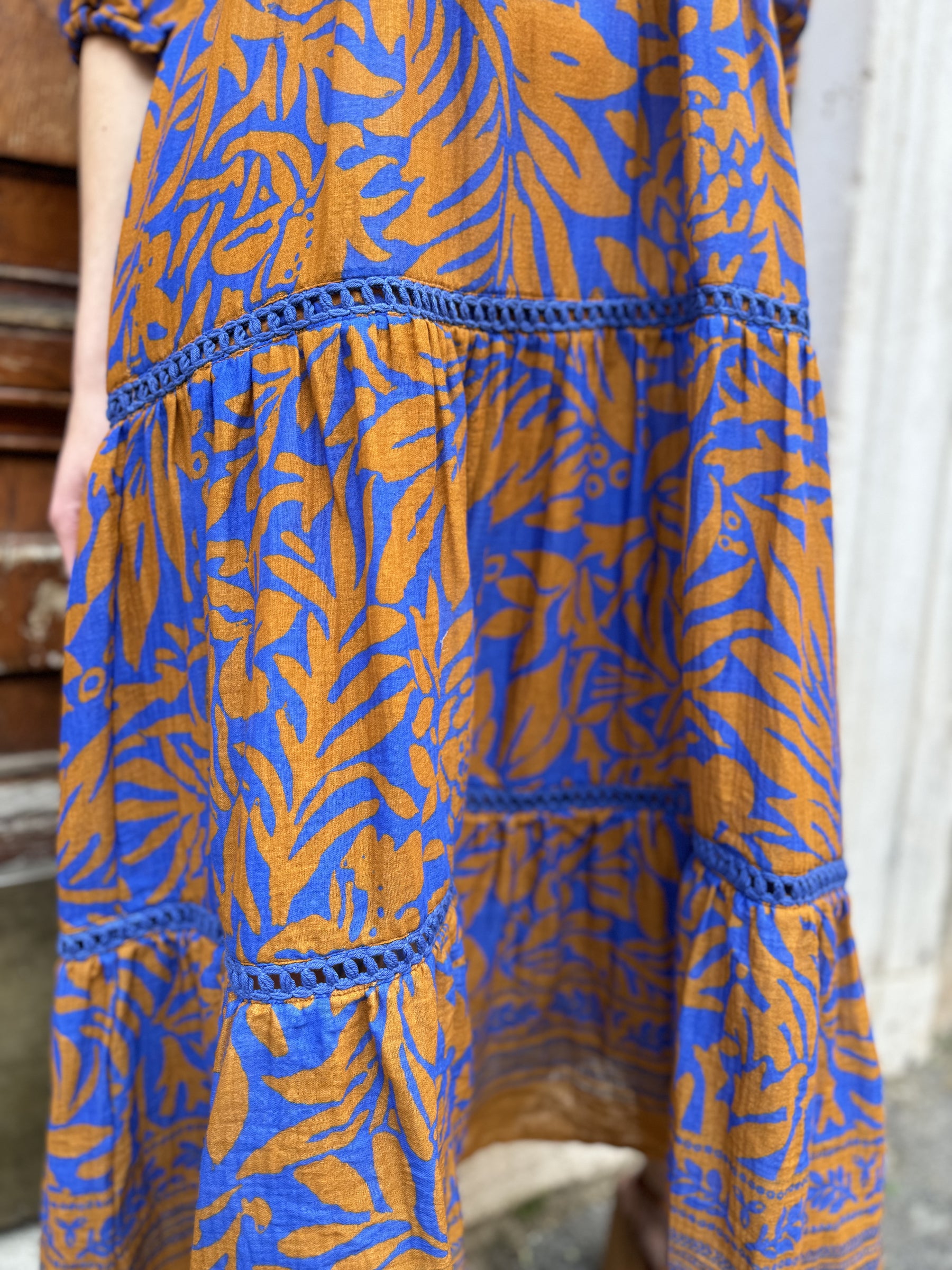 Abito midi Risky in cotone stampato di Louizon