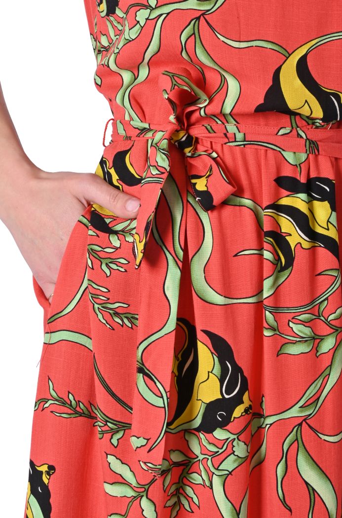 Abito midi Loose viscosa stampata di King Louie