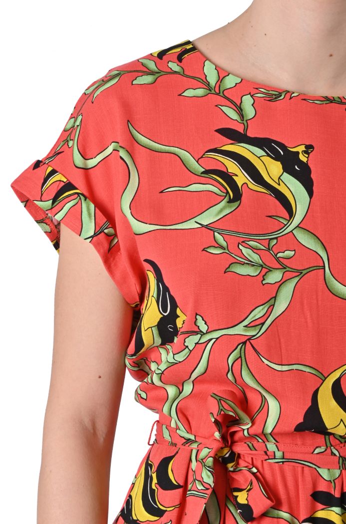 Abito midi Loose viscosa stampata di King Louie