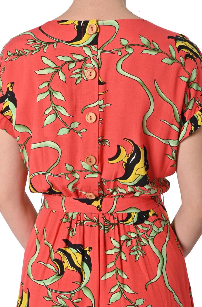 Abito midi Loose viscosa stampata di King Louie