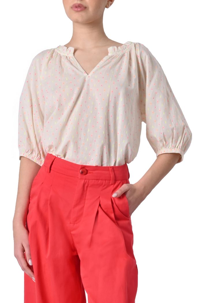 Blusa over Fivola in jacquard di Ichi