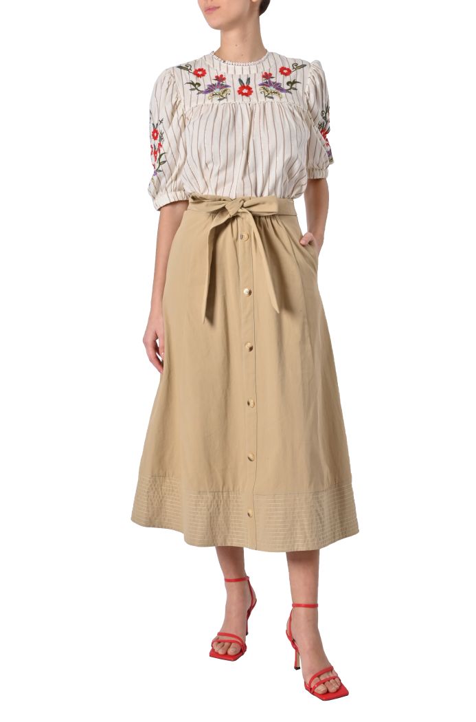 Blusa Zalosa a righe ricamata di An'ge