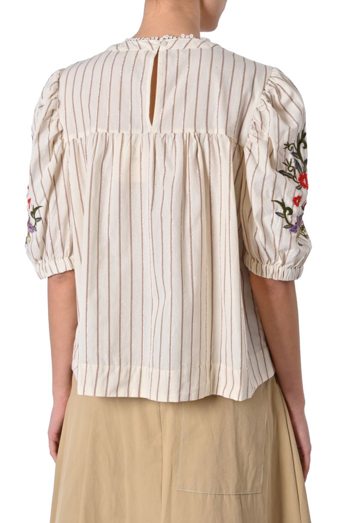 Blusa Zalosa a righe ricamata di An'ge