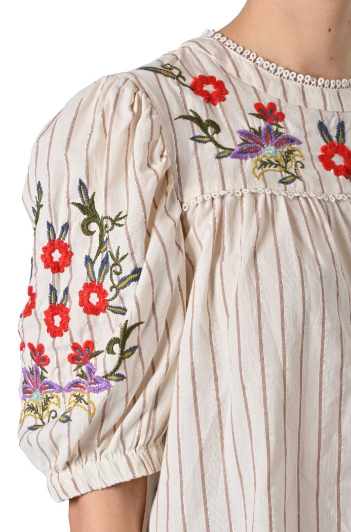Blusa Zalosa a righe ricamata di An'ge