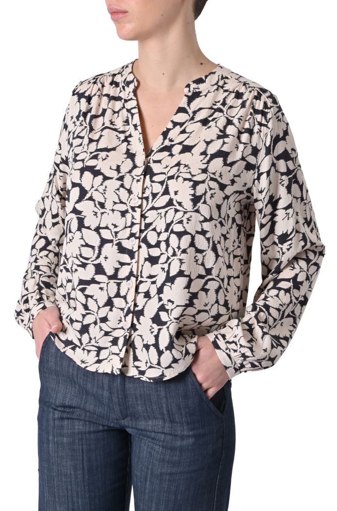 Camicia Perrone jacquard maniche a sbuffo di Grace & Mila