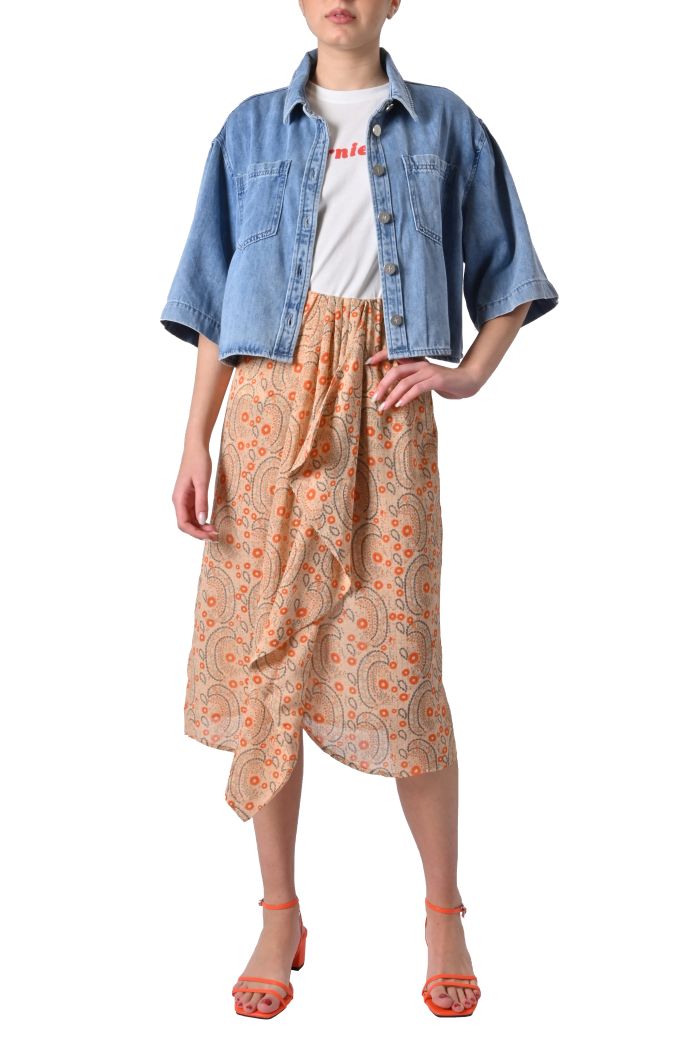 Camicia Pomona corta in denim di Grace & Mila