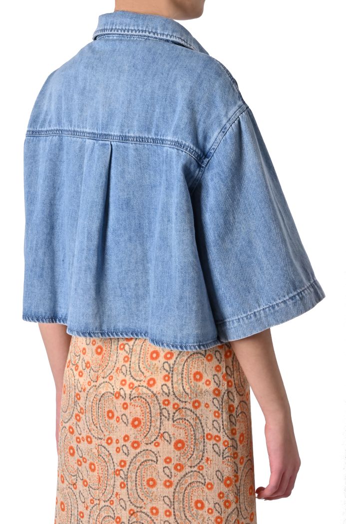 Camicia Pomona corta in denim di Grace & Mila