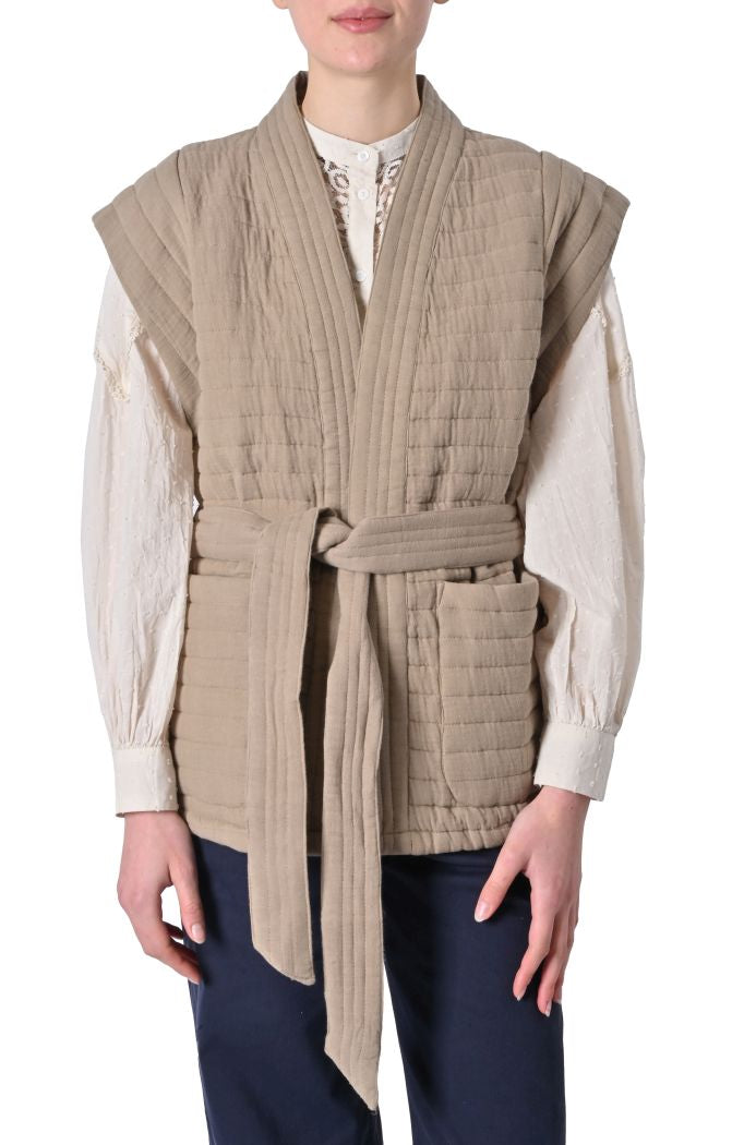 Gilet kimono Estino trapuntato di B•young