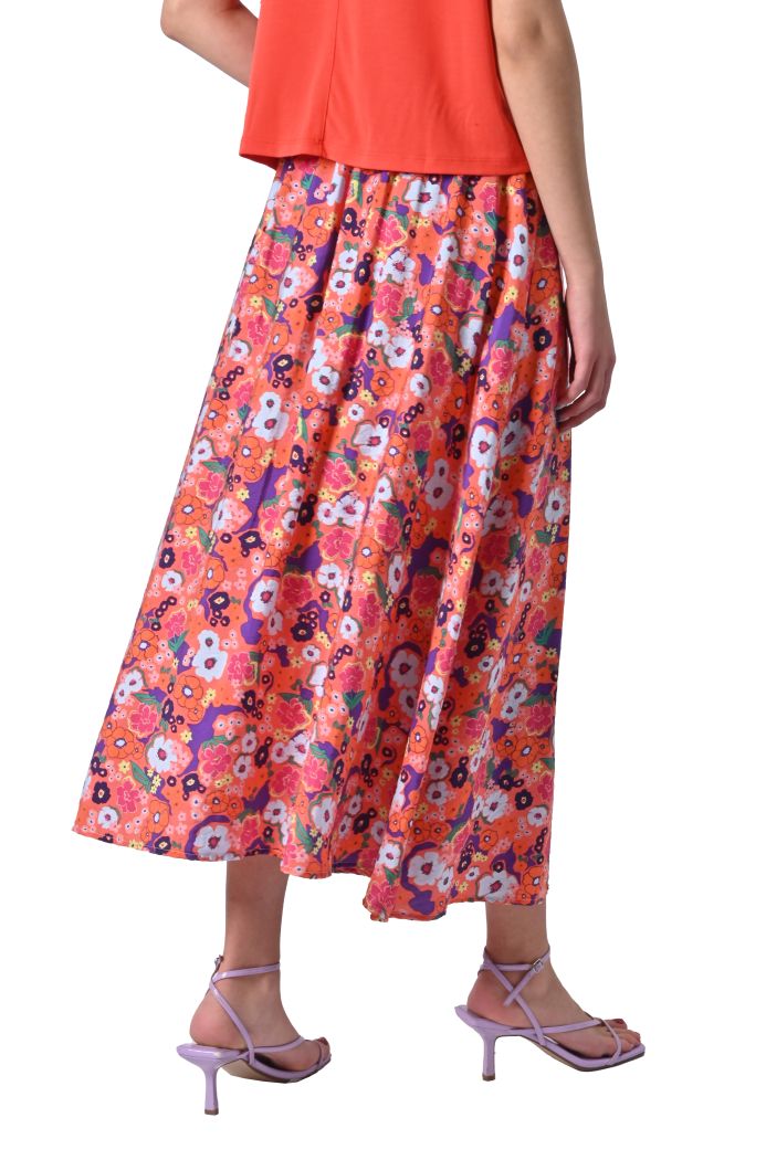 Gonna midi Polymie in rayon stampato di Adorè