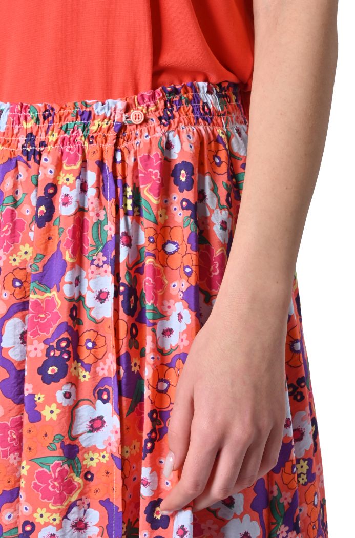 Gonna midi Polymie in rayon stampato di Adorè
