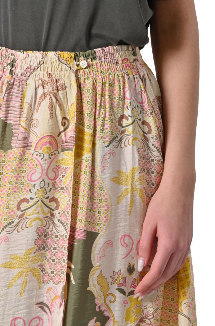 Gonna midi Polymie in rayon stampato di Adorè