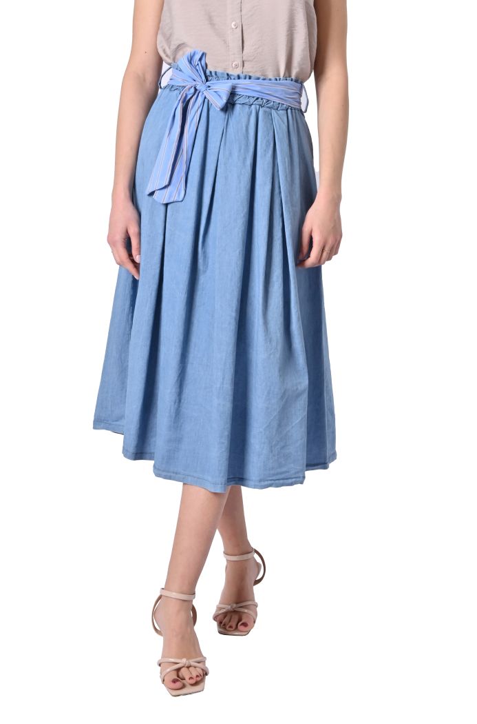 Gonna midi Ruota in denim di Sheare