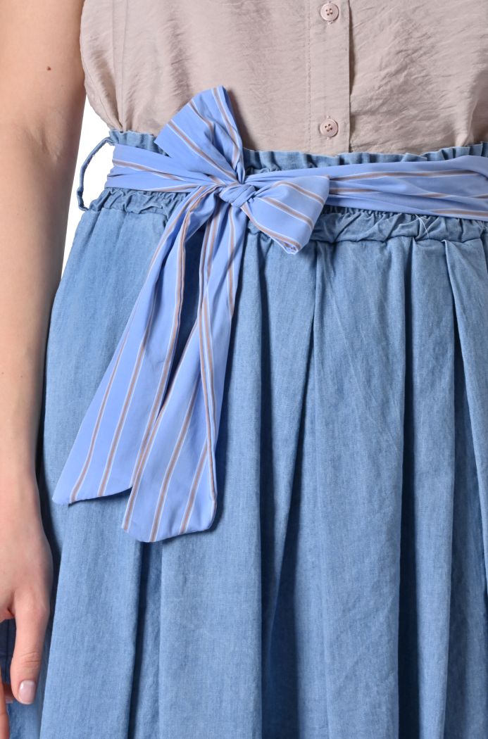Gonna midi Ruota in denim di Sheare