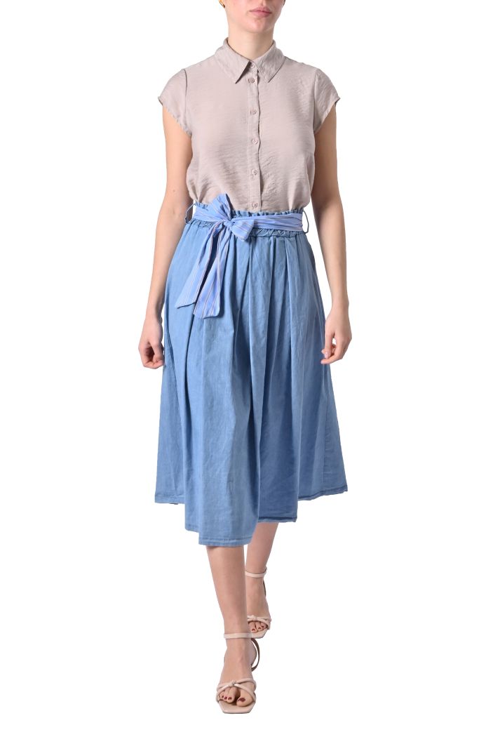 Gonna midi Ruota in denim di Sheare
