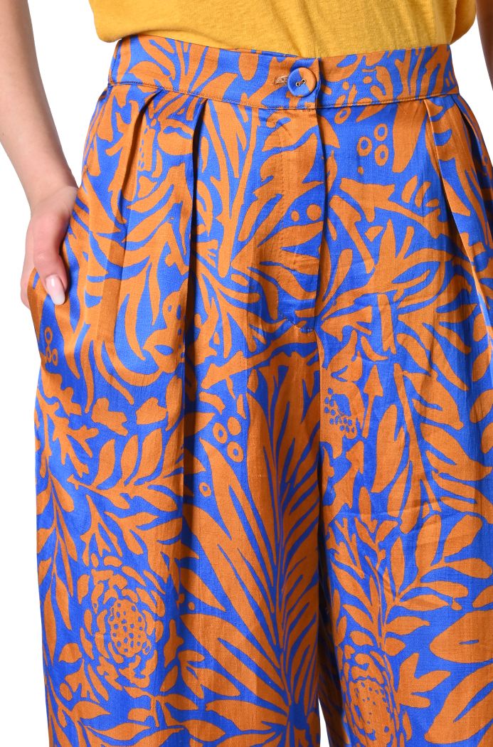 Pantalone Cleya misto lino stampato di Louizon