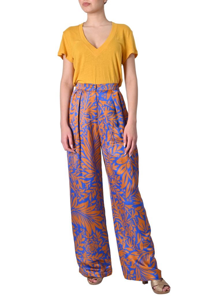 Pantalone Cleya misto lino stampato di Louizon