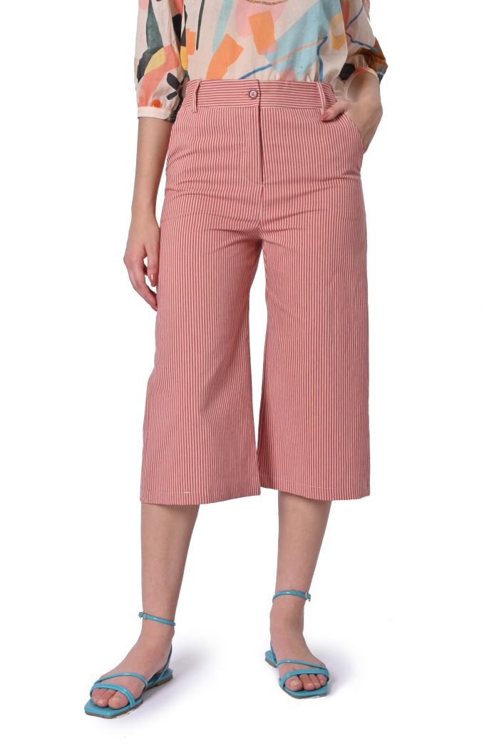 Pantalone corto in cotone rigato di Sheare
