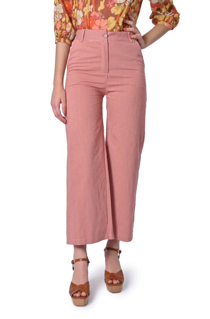 Pantalone lungo in cotone rigato di Sheare