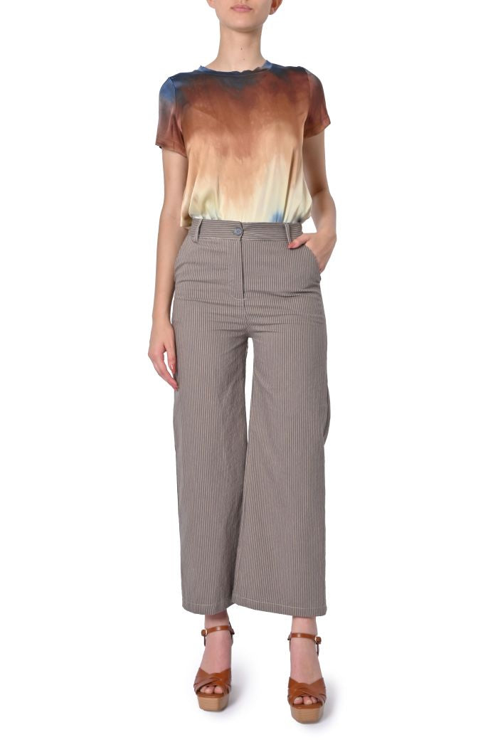 Pantalone lungo in cotone rigato di Sheare