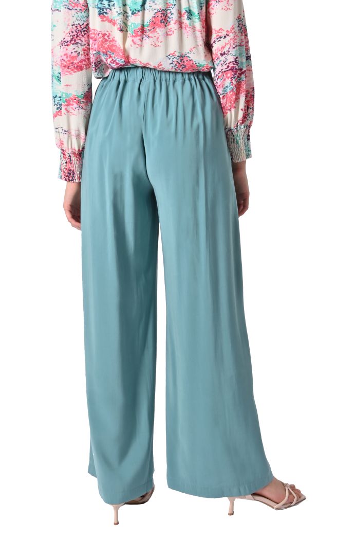 Pantalone Cupro palazzo con pinces di Shaere