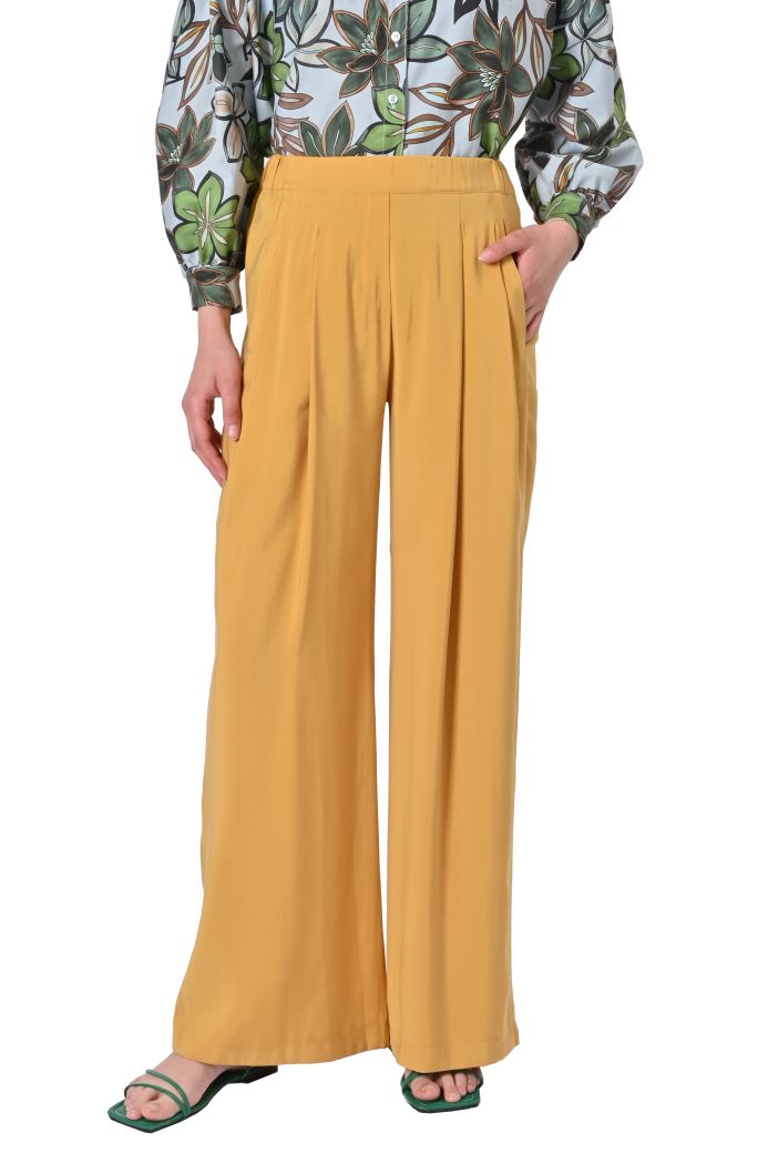 Pantalone Cupro palazzo con pinces di Shaere