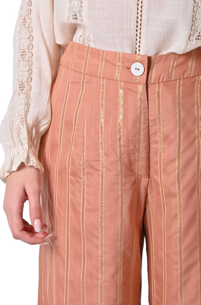 Pantalone largo Edy rigato di Sheare