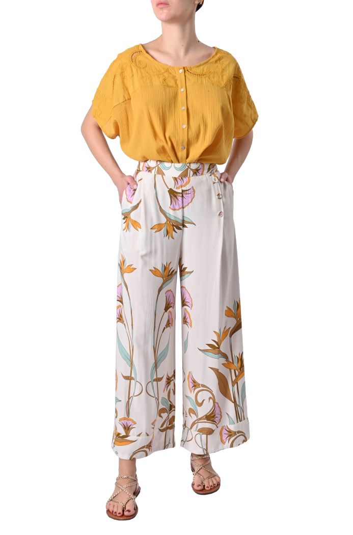 Pantalone Nynfea stampato di Orfeo