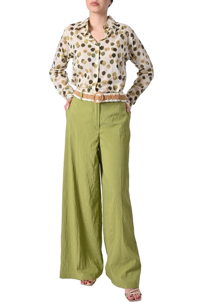 Pantalone palazzo Naxos misto lino di Sheare