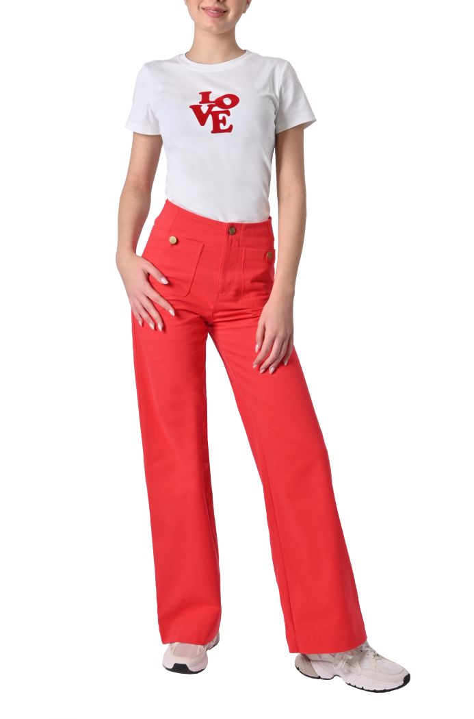 T-shirt Poussin stampa 'Love' di Grace & Mila