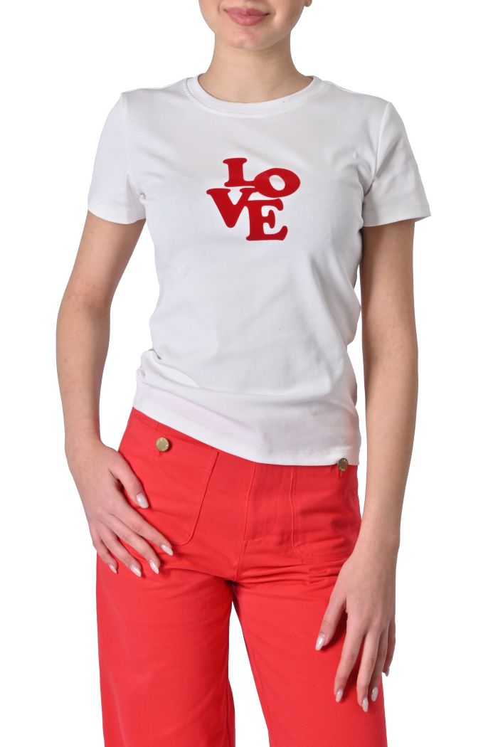 T-shirt Poussin stampa 'Love' di Grace & Mila