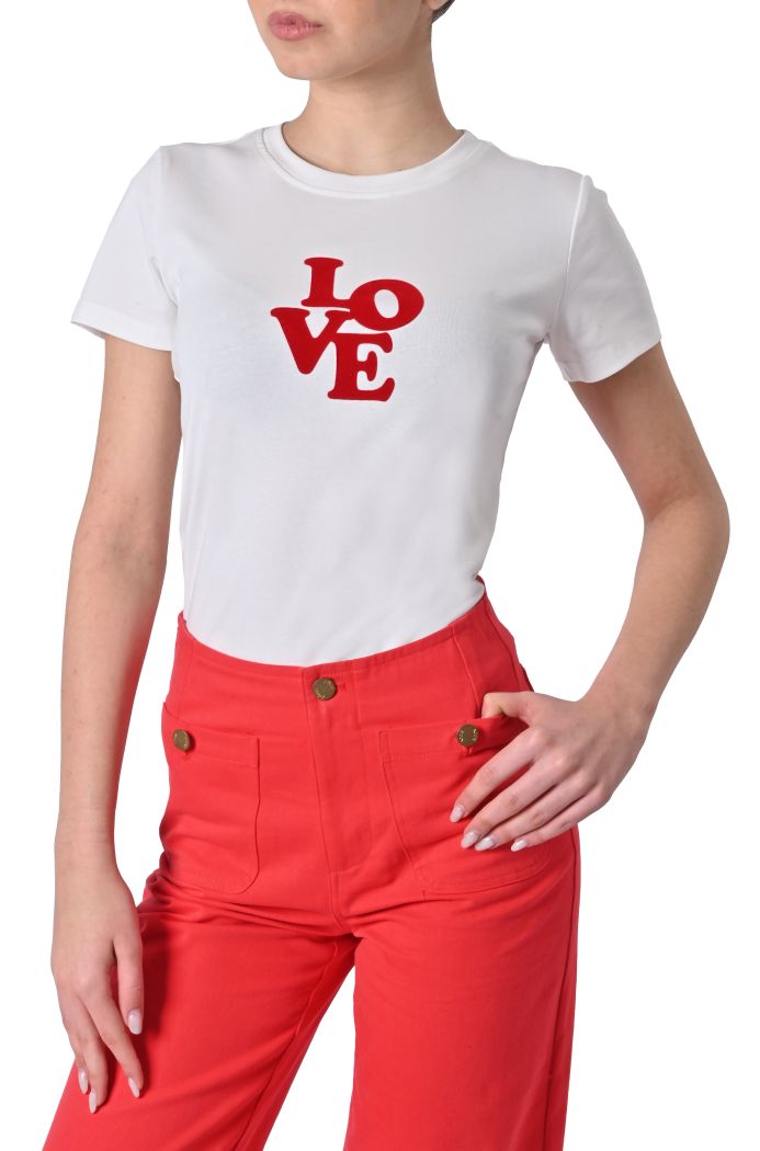 T-shirt Poussin stampa 'Love' di Grace & Mila