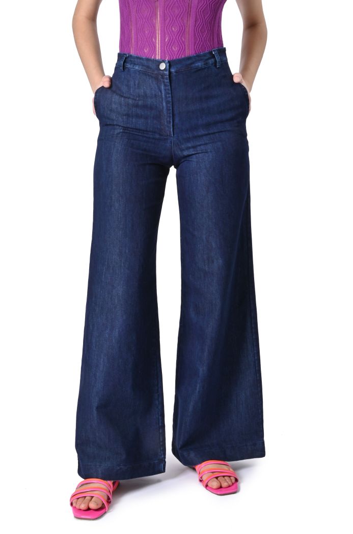Jeans palazzo di Sheare blu scuro