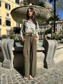 Pantalone Cipro in cupro con pinces di Sheare