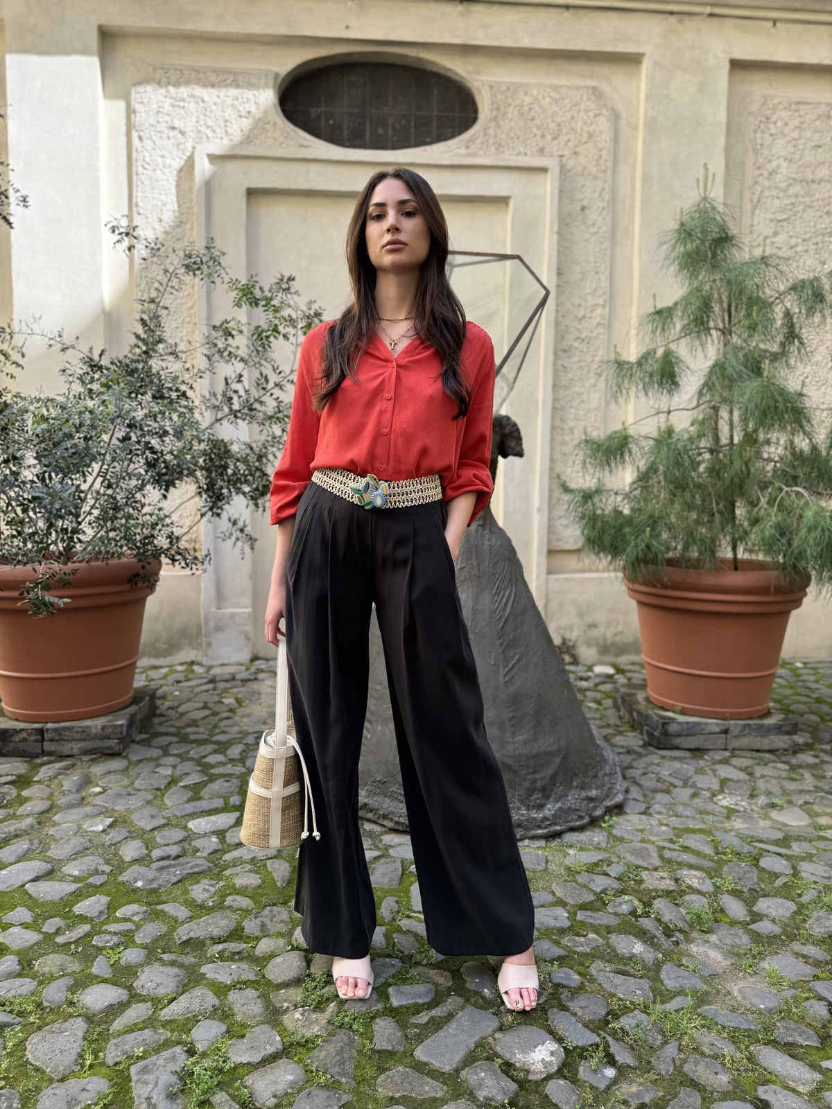 Pantalone fluido Cupro con pinces di Sheare