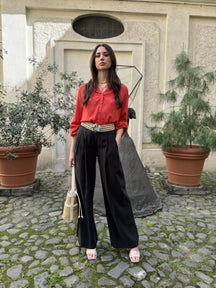 Pantalone fluido Cupro con pinces di Sheare