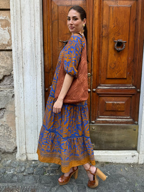 Abito midi Risky in cotone stampato di Louizon