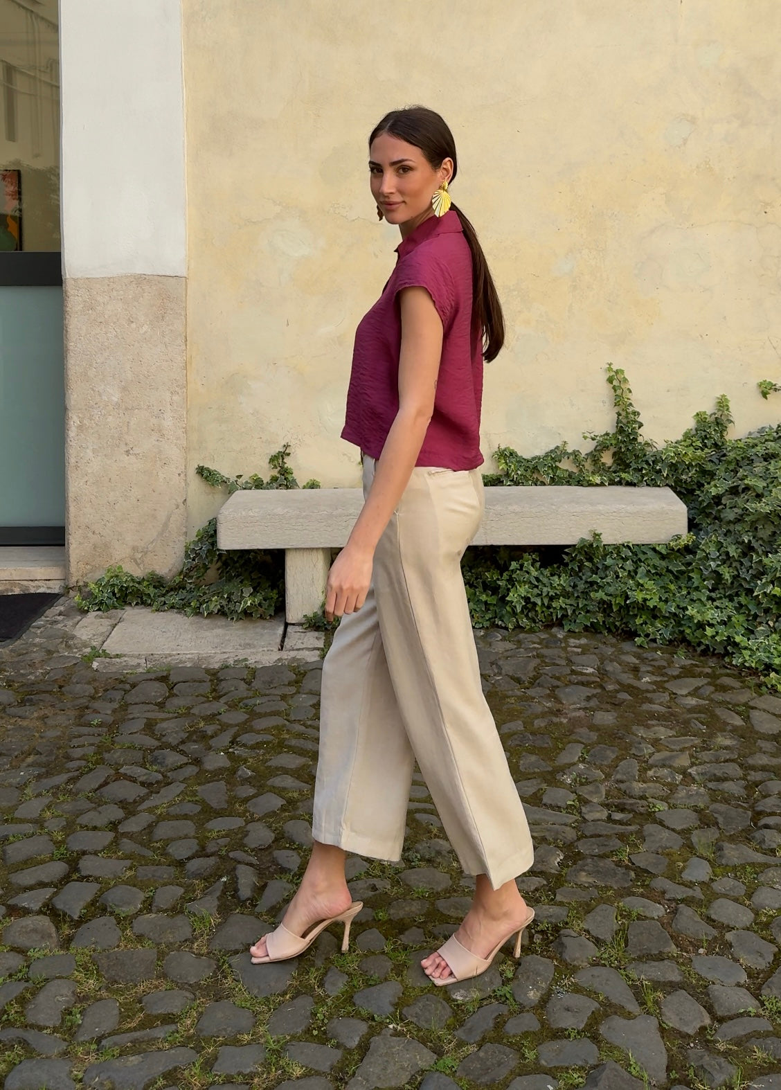 Camicia Cropped in viscosa di Sheare