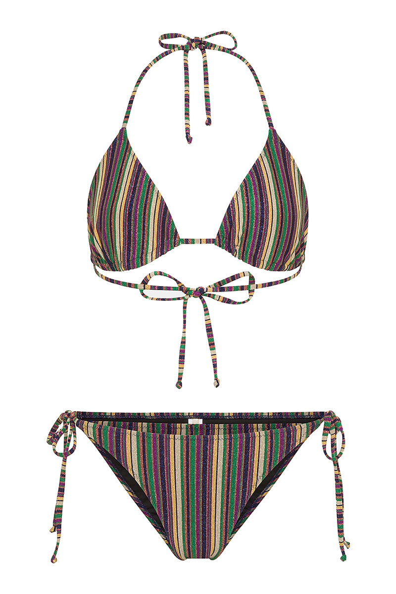 Bikini Stripes triangolo a righe lurex di Momonì
