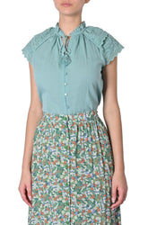 Blusa con colletto e rouche di Suncoo
