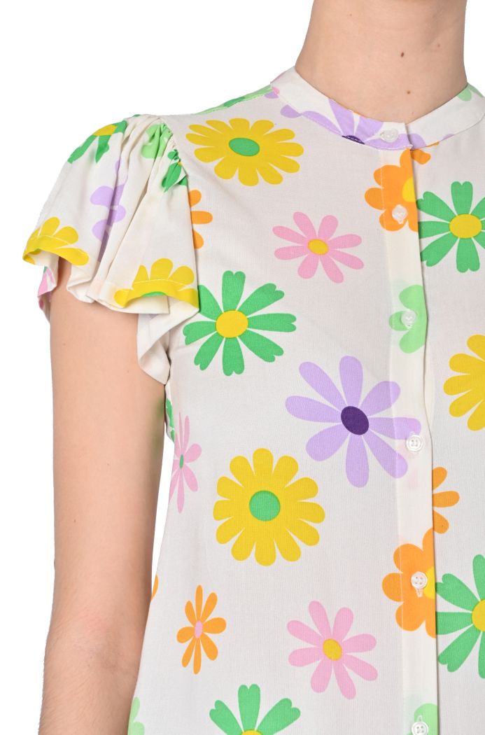 Camicia colletto alla coreana di Compañia Fantástica stampa fiori
