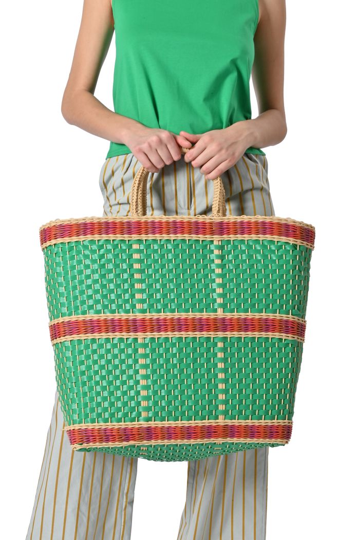 Cestino In Paglia Comarco Verde - Diametro 28 Cm, Ideale Per Decorazione O Piccole Cose - Foto 1