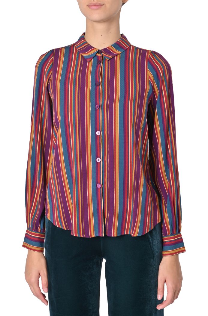 Camicia in viscosa di King Louie a righe multicolor