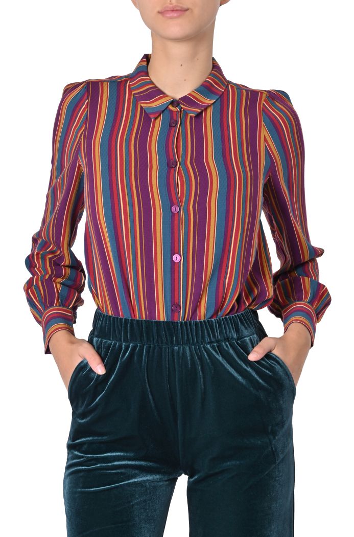 Camicia in viscosa di King Louie a righe multicolor