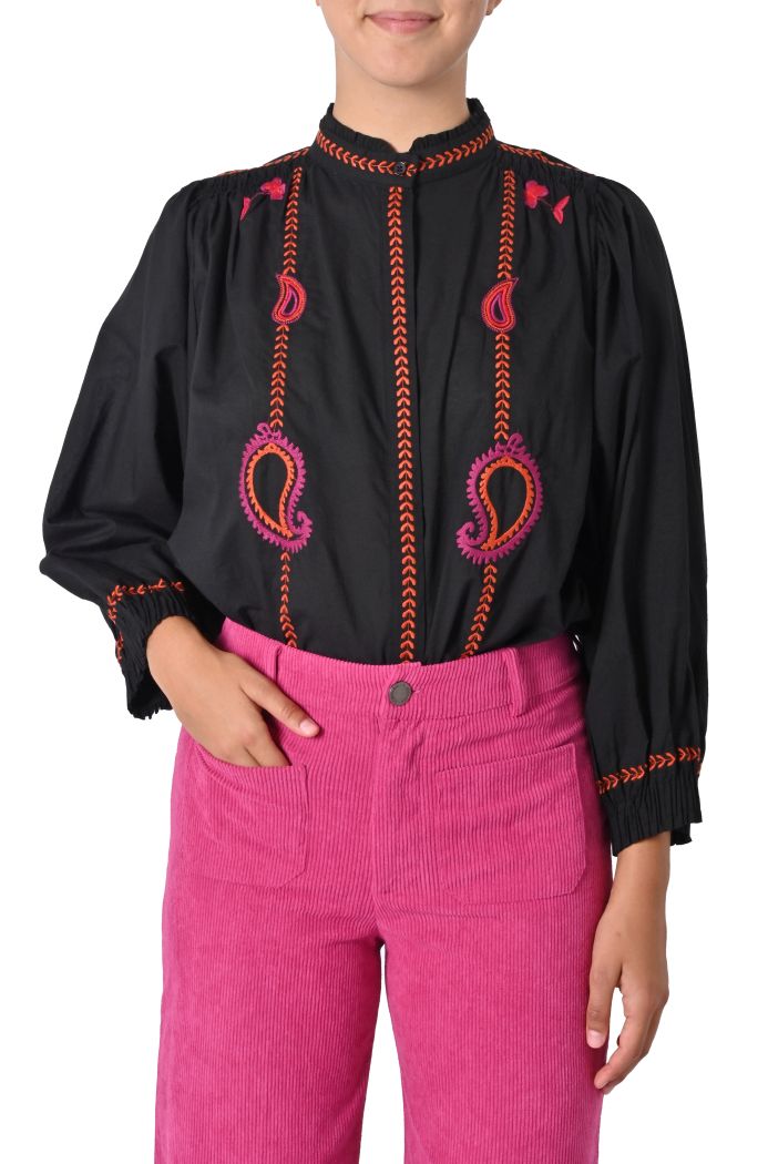 Camicia oversize Loto ricamata di Luk Up